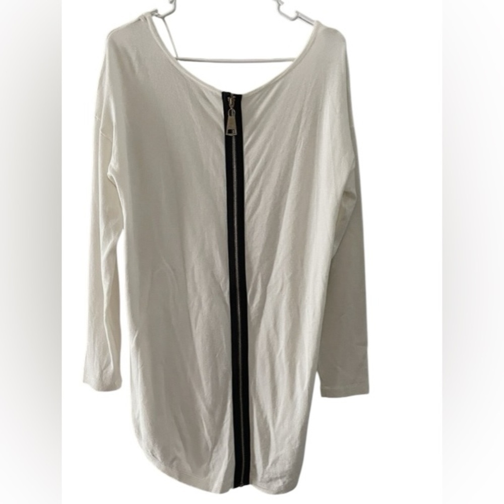Soft Surroundings Women's Margulies Zipper Back Sweater Tunic Shirt Size M Ivory - Picture 7 of 12